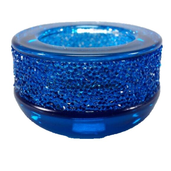 Swarovski Shimmer Blue Tea Light Candle Holder 432361 NEW - Picture 3 of 3